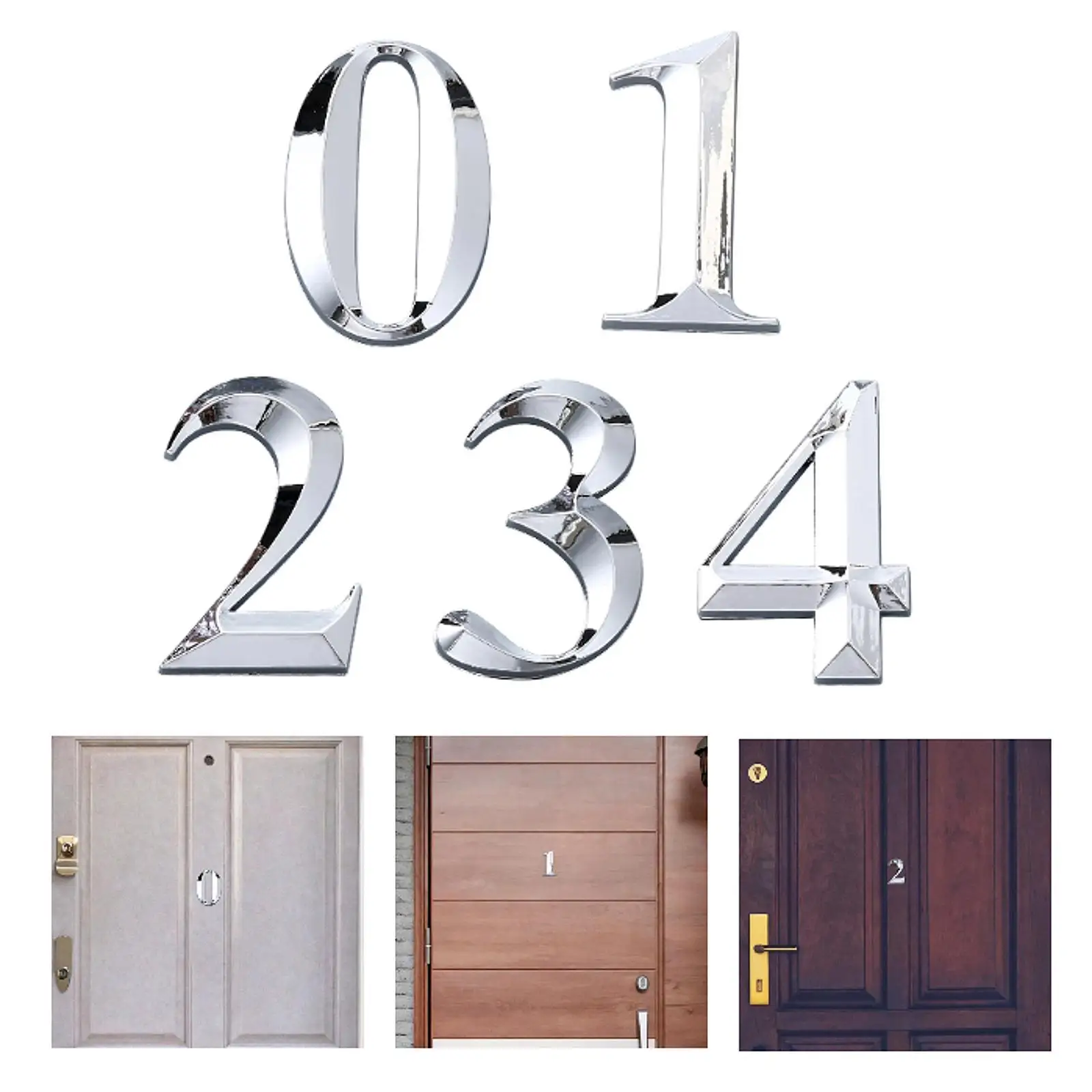 3D House Number Individual Number Weatherproof Modern Decorative Address Number for Apartment Wall Door Trash Bin Hotel Room
