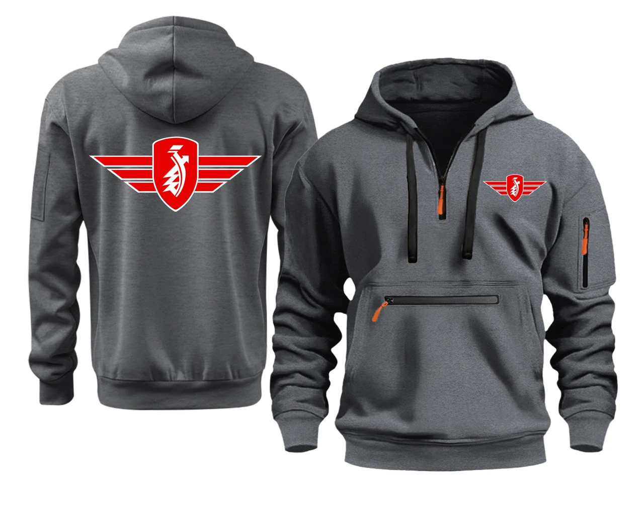 Limitado Zündapp Zundapp Semi-Zip con capucha motocicleta hombres sudaderas con capucha diseño Sudadera con capucha hombres ropa deportiva chaqueta Casual