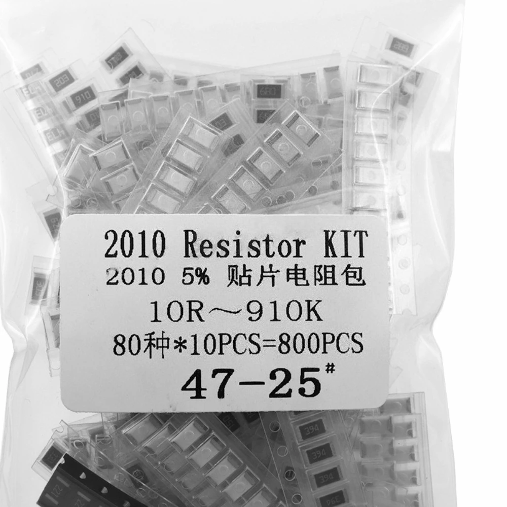 800PCS 2010 SMD Resistor Kit 80 Values 5% Tolerance Chip Resistor Assortment Set