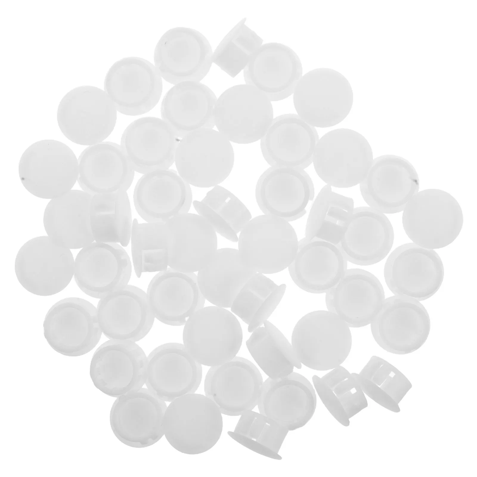 50Pcs Plastic Snapin Hole Plugs Black White Cabinet Screw Hole Covers Easy Installation for Tubes Panels Furniture End Caps view 2