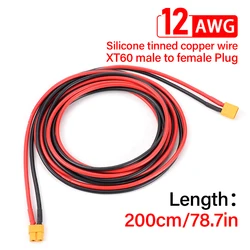 2/3M 12AWG XT60 Male/Female Conversion Plug Connection Cable Silicone Extension Lead Wire Battery Connector for Car Auto Power