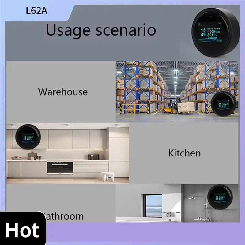 

L62A Wifi Natural Gas Sensor Tuya Smart Alarm Gas Leakage Detector Fire Security Digital LCD Temperature Display