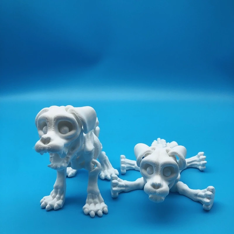 3D-gedruckte Skelett-Dackel-Statue, Dackel-Knochen-Hundefigur, Skelett-Hundestatue, bewegliche Hundefigur, Anime-inspiriertes Skelett-Design, ideales Geschenk für Hundeliebhaber, Halloween-Dekoration,