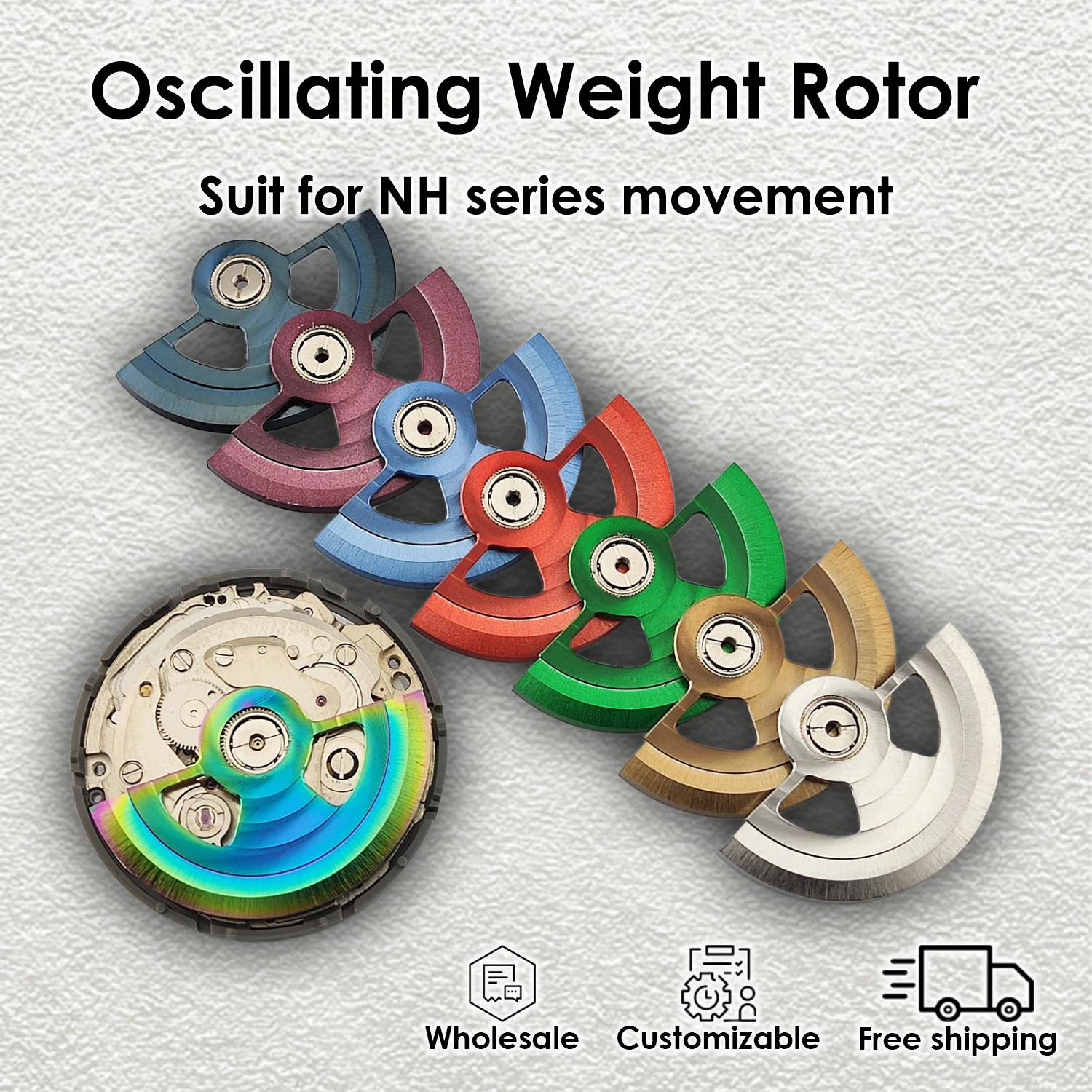 

Oscillating Weight Rotor Circular suit for NH series 4R35B 4R36A Automatic movement Refit Accessory Free assemble wholesale