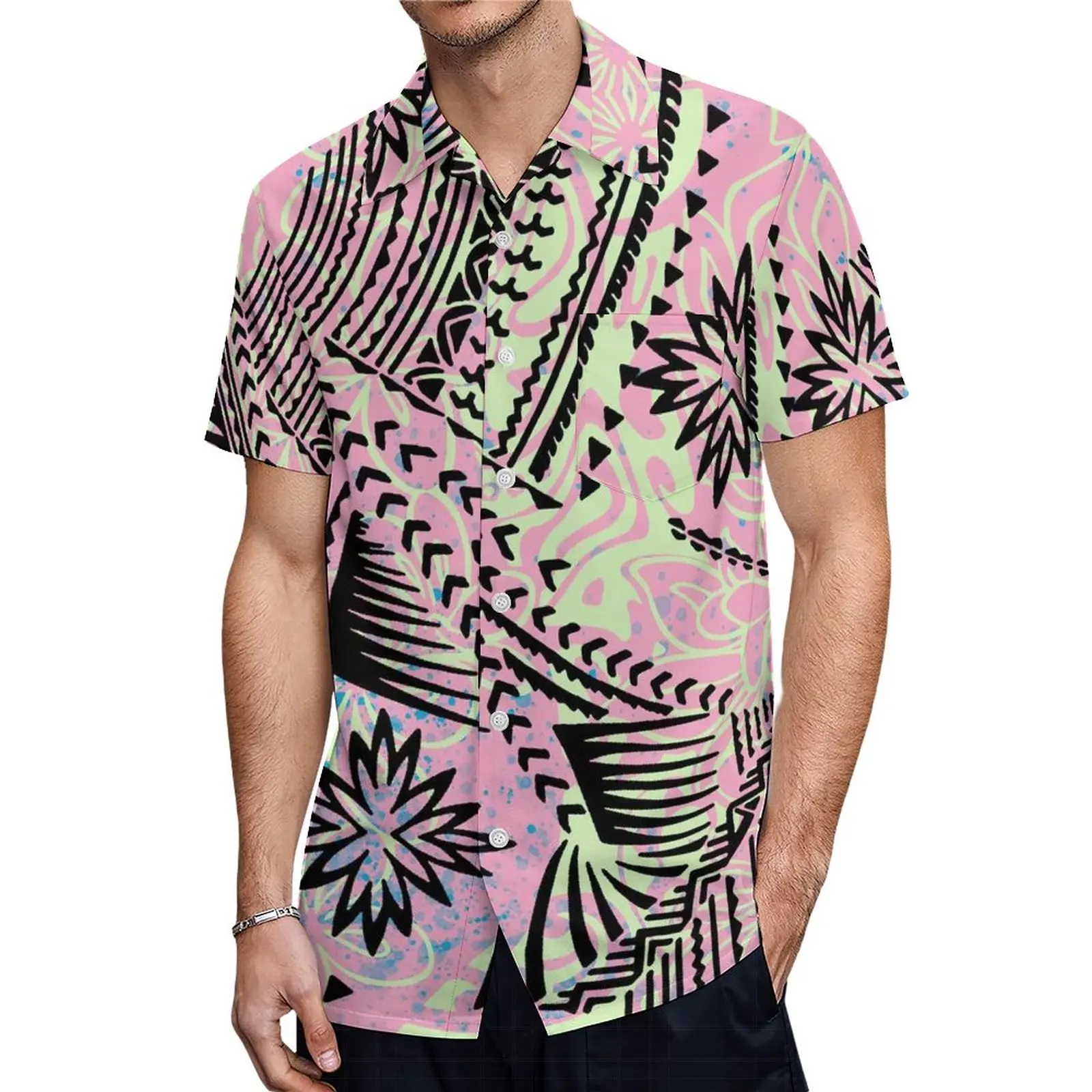 

Vintage Couple Clothing Sexy Bodycon Dress Polynesian Tribal Design Family Sets Stylish Plus Size Parent-child Outfit