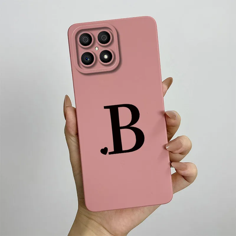 For Honor X8 TFY-LX1 TFY-LX2 TFY-LX3 Case Honor 70 Lite Phone Case Cute Letters Silicone Camera Lens Protection Soft Back Cover