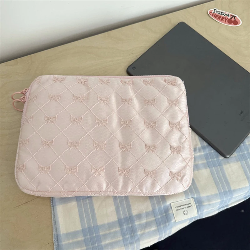 Bowknot Soft Laptop Sleeve Bag For Macbook For Ipad Pro For Thinkpad Lenovo HP ASUS Dell Notebook Computer PC Protective Cover