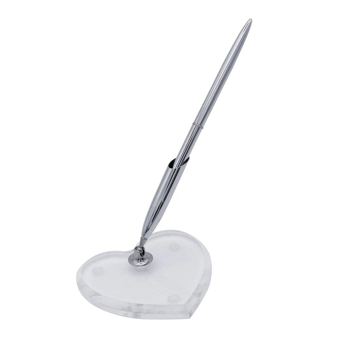 

Wedding Guest Set Heart Shape Acrylic Stand Silver Twirl 360 Rotating Guestbook For Bridal Engagement Ceremony