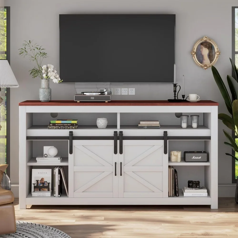 Electric Fireplace TV Stand for 65-Inch TVs, Entertainment Center with Storage, 23-Inch Heater Insert, Remote Control Included