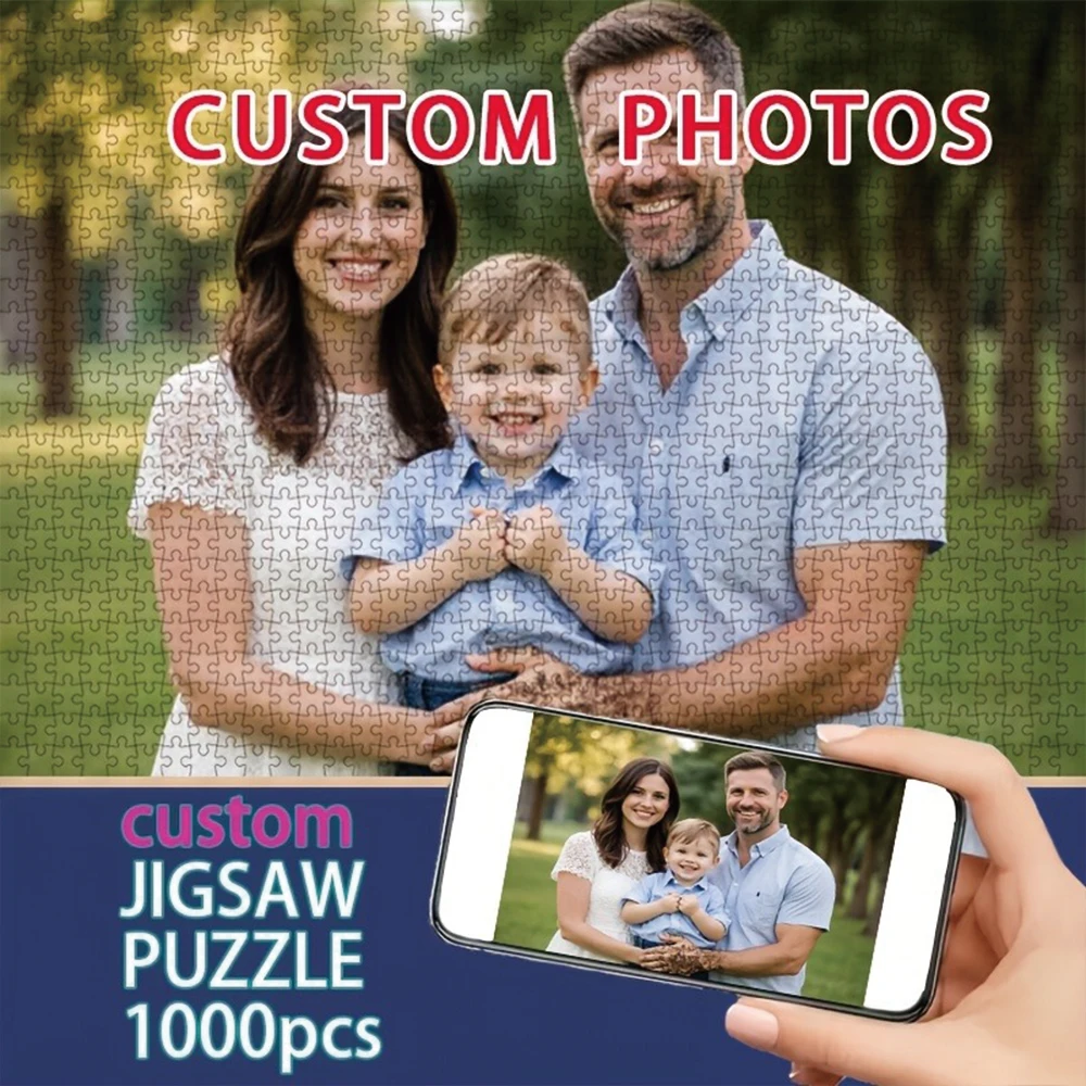 35/300/500/1010pcs Personalized Custom Photo Puzzle Family Photos Customize Jigsaw Puzzle For CouplesCouples Family Christmas