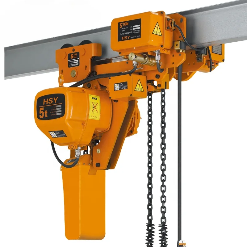 Factory wholesale high quality industrial 5 ton electric chain hoist with trolley