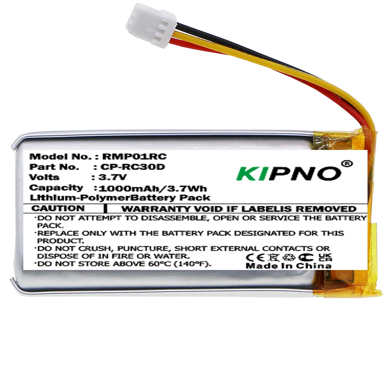 KIPNO 3.7V 1000mAh Keyboard, Mouse Battery CP-RC30D for RAZER NAGA PRO, RZ01-03420, 034200100, BASILISK ULTIMATE, RC30-031701 - view 4