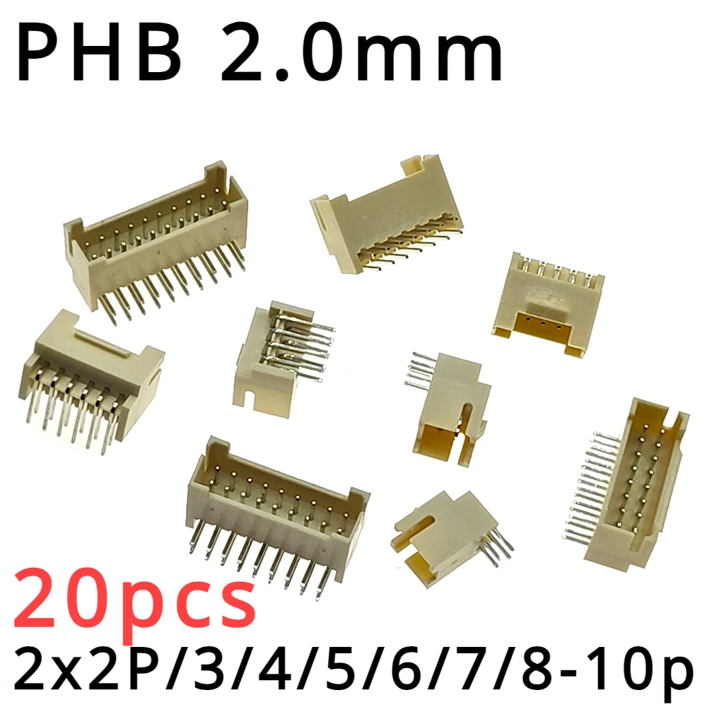 

20pcs Phb2.0mm Curved pin double row female socket PHB2.0 2x2P / 3/4/5/6/7/8-10p PHSD connector