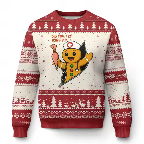 Gingerbread Man Oh Snap Xmas Ugly Christmas Sweater Funny Gingerbread Pattern Sweatshirts Pullover Boys Women Jumper Sweaters