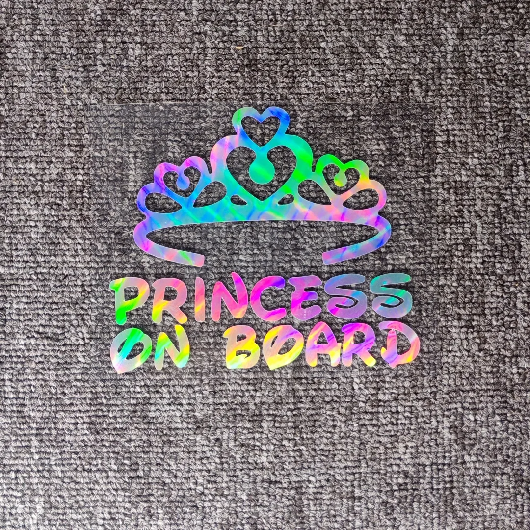 Car Stickers Princess Baby On Board Pink Girl Reflective Decals For Window Windshield Trunk Auto Tuning Styling