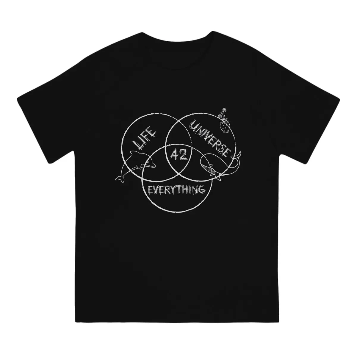 Douglas Adams The Answer to Life Universe and Everything Tshirt Graphic Men Tops Vintage Goth Summer Polyester Harajuku T Shirt