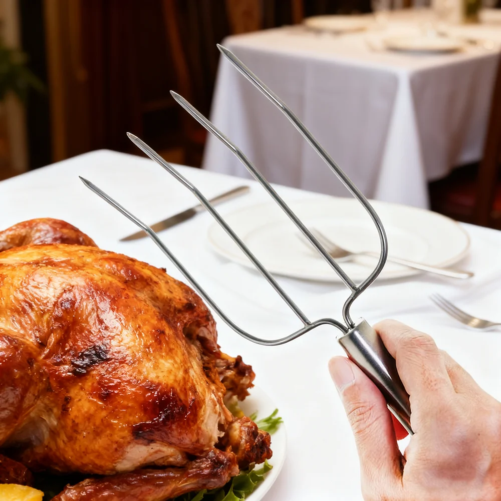 

IK Stainless Steel Meat Forks Set of 2 Heavy Duty BBQ Roasting Fork Carving Fork for Ham and Turkey for Thanksgiving Gathering