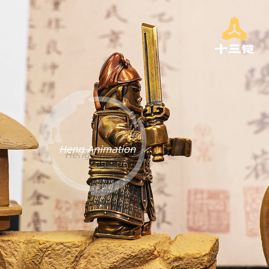 النمط الوطني أبطال دونهوانغ عودة الجيش تشانغ يي تشاو القابلة للإزالة معدن النحاس جندي صغير الطين الجندي تحصيل #2