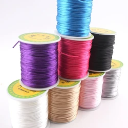 Let's Make 1pc 1mm 80m Satin Silk Rope Nylon Cord Colorful Baby Teether Accessories Teething Necklace Rattail Cord DIY Tool Toy