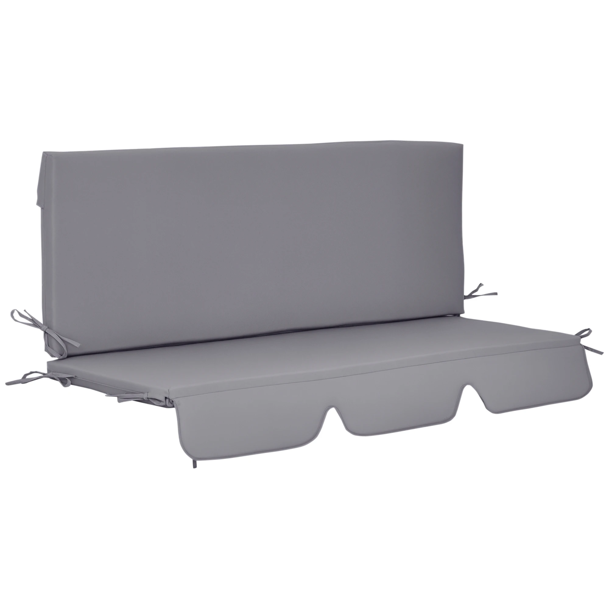 Outsunny Cojín para Columpio de 2 Piezas Cojín para Balancín 130x45x5 cm Gris