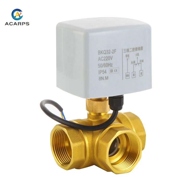 Acarps 3-Way Motorized Ball Valve 3-Wire 2-Control T/L Type 1/2