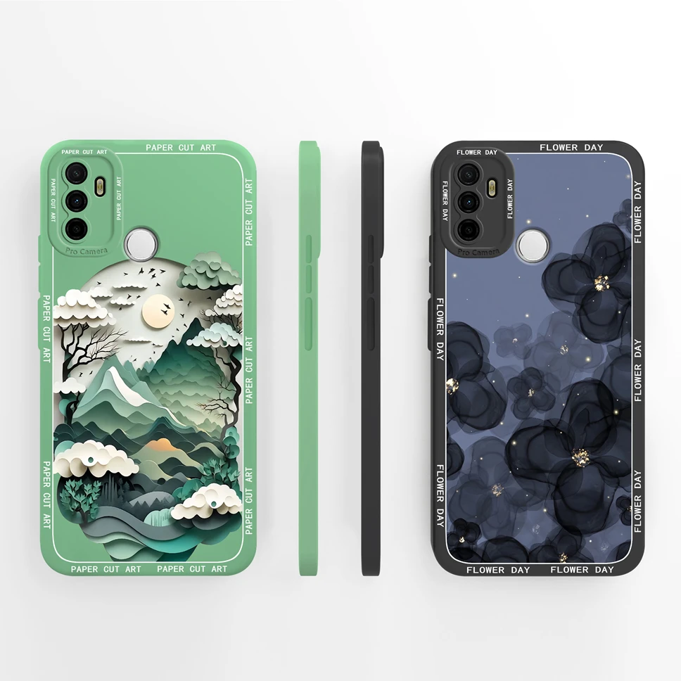 Case For OPPO A53 A53S Art Creation Soft Liquid Silicone Painted Anti Slip Shockproof Protective Back Cover For OPPO A 53 Fundas
