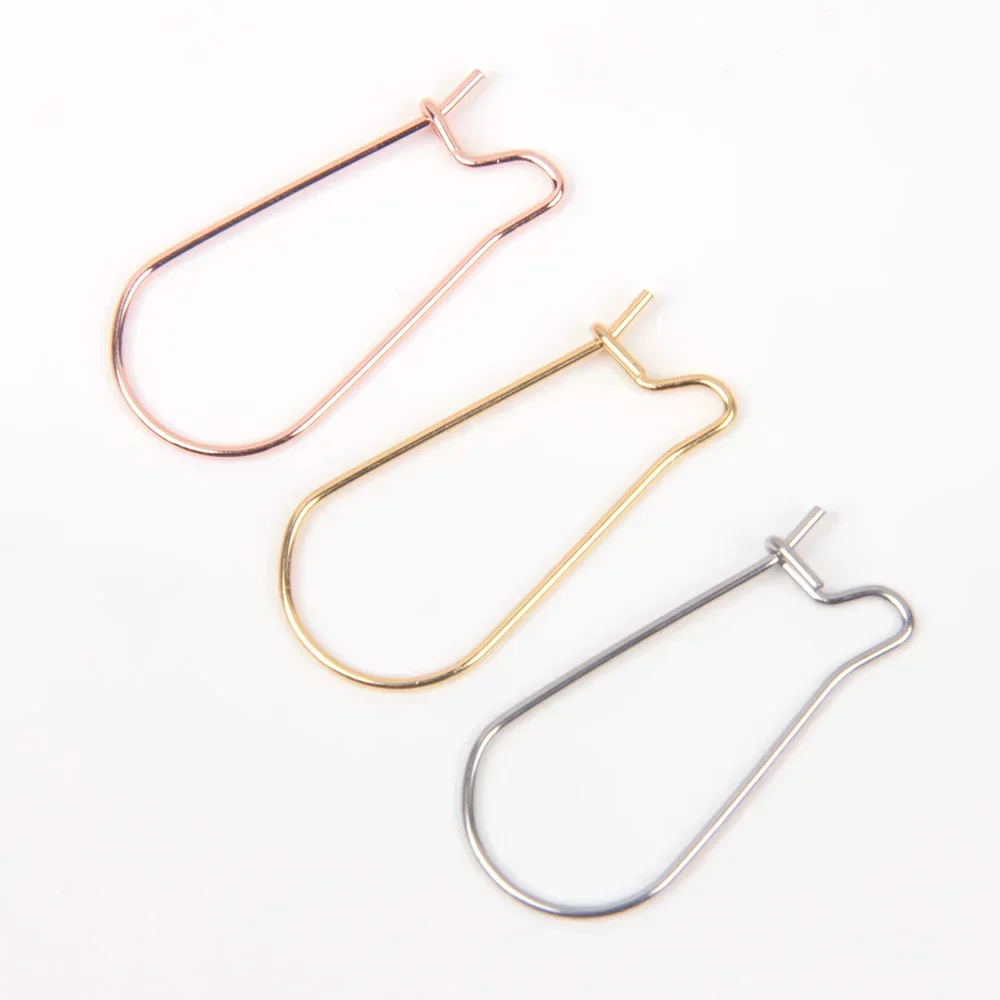 20pcs Stainless Steel French Ear Clasps U Shape Gold Earring Hooks 20 25 33 39mm for DIY Earring Jewelry Making Supplies Finding