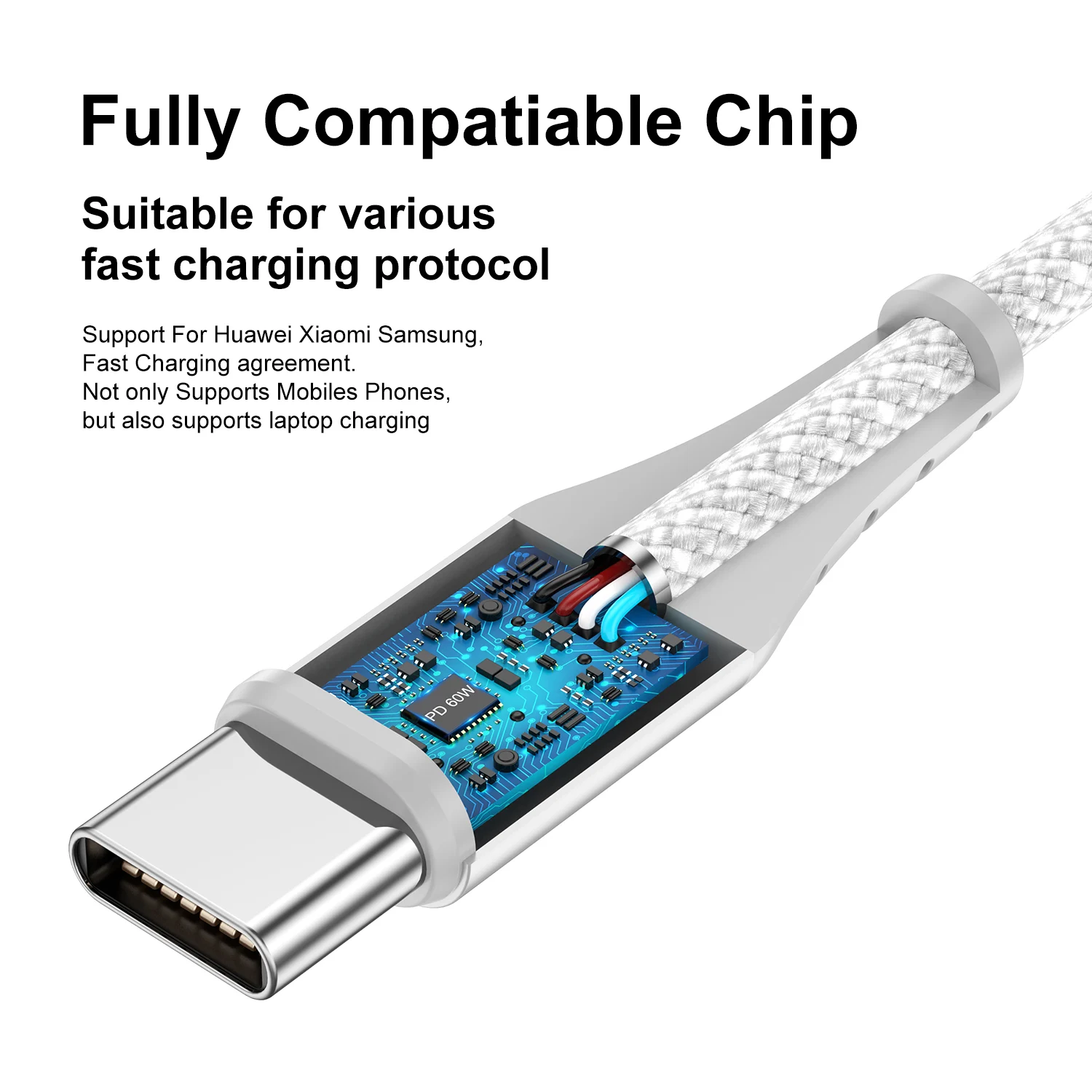 0.3M 1M 2M 60W USB C to Type-C Cable PD Fast Charger Cord For iPhone15 Pro Max Samsung Huawei Xiaomi OPPO Oneplus POCO Realme