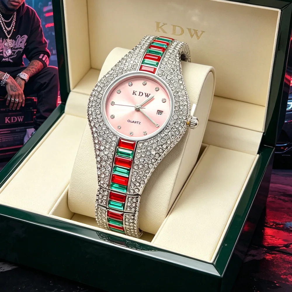 Iced Out Quartz Watch for Men Women Full Diamond Hot Selling High Quality Sliver Elegant Hip Hop Women Classic Male Clock Reloj