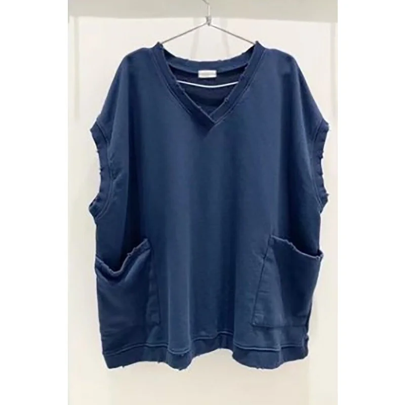 

Женская повседневная майка-топ без рукавов в винтажном стиле, однотонная, свободного кроя, простая, трендовая, весна-лето, новинка