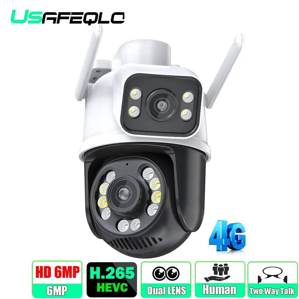 

6MP 3MP+3MP PTZ Wifi Camera Dual Lens with Dual Screen Ai Human Detect Auto Tracking Wireless Outdoor Surveillance Camera iCSee