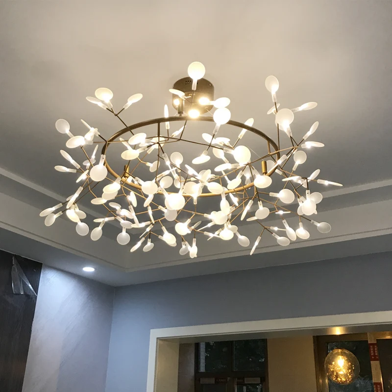 Nordic Art Pendant Light Firefly LED Light Is Perfect For Kitchen Dining Room Living Room Modern Round Pendant Light Hanging Lam