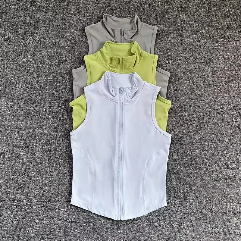 Zip Up Sleeveless Training Vest, Quick Dry Athletic Top for Gym, Running & Yoga, Versatile Casual Outerwear