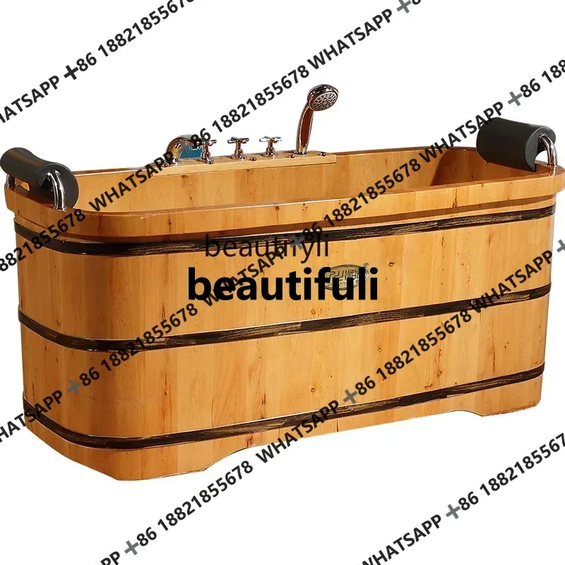 Double bath tub, wooden bucket, two-person solid wood bath, adult couple household