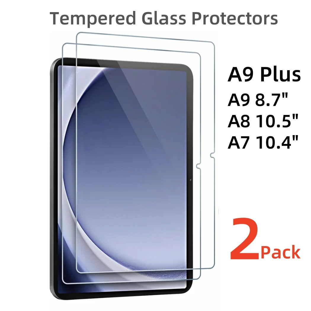 2 Pack Tempered Glass Protectors for Samsung Galaxy Tab A9 Plus A8 A7 Lite Screen Protector HD Clear Anti-scratch 9H Hardness