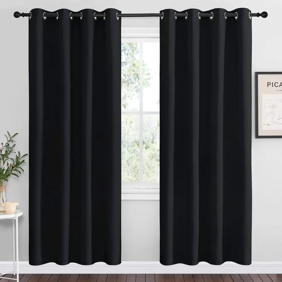 

Blackout Curtain Panels 78 inches Light Reducing Thermal Insulated Solid Grommet Blackout Curtains Panels Drapes for Living Roo