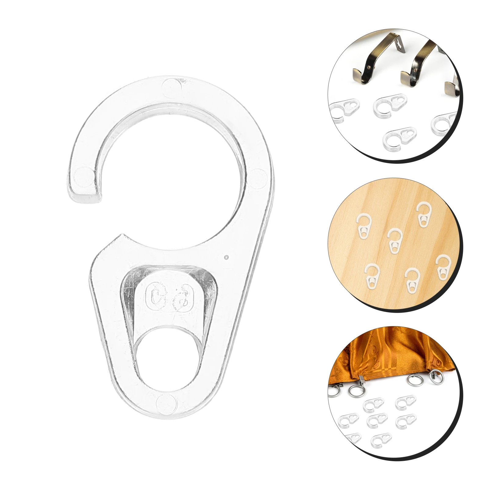 

50pcs Reinforced Curtain Hooks for Wooden Iron Rings Heavy Duty Metal Gathering Hooks Plastic Small Holders Smooth Surface