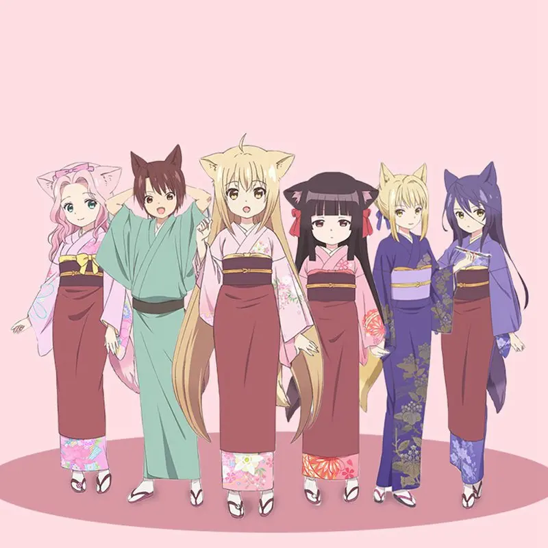 Anime Konohana kitan Cosplay Costume Yuzu Ren Cospaly Sakura Yukata Kimono Women Dress Carnival Outfit for Halloween