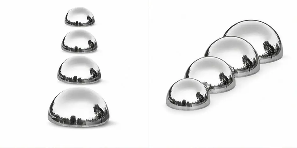 4Pcs Stainless Steel Reflective Gazing Hemisphere Garden Balls Outdoor Mirror Spheres Decorative Globe for Lawn