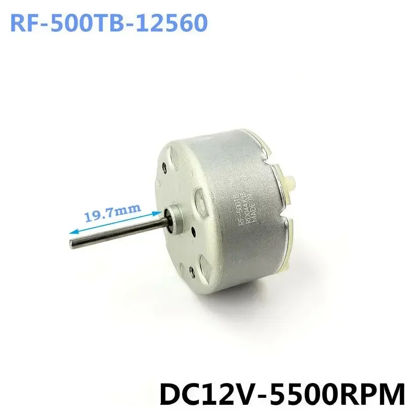 Mabuchi RF-500TB-12560 Motor DC 6V-12V 5500RPM Long Shaft 32mm Diameter Round 500 Motor for Automatic Sprayer/ Warning Lights