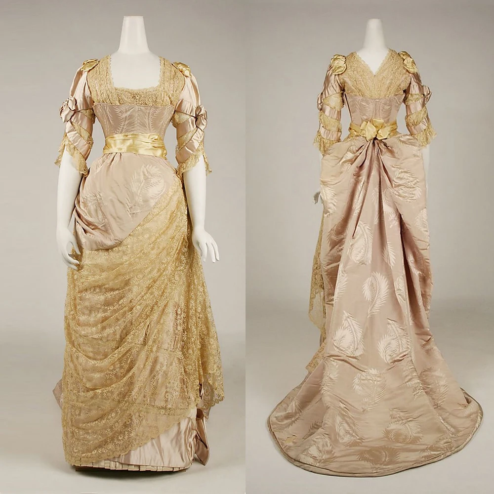 Vestido de Noche Victoriano de los Años 80, Estilo Duquesa Eduardiana, Lujoso Traje de Boda, Vestido de Gala para Baile de la tarde, Estilo Belle del Sur de la Guerra Civil