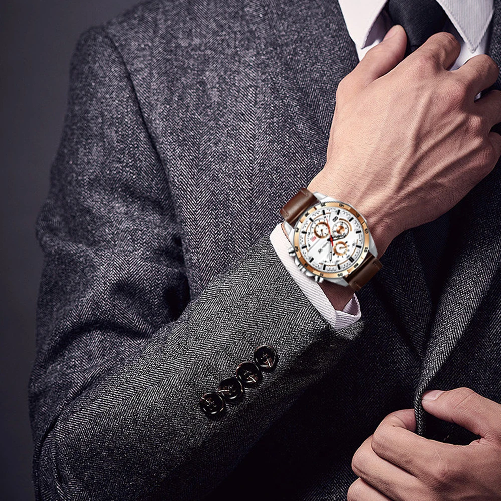 Sunlifex Men's Watch Quartz Leather Strap Sports Fashion Calendar Watch