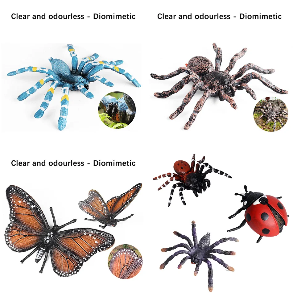 Mainan Model hewan simulasi pendidikan dini, simulasi hewan serangga Halloween ornamen makanan lalu lintas kota peta jalan