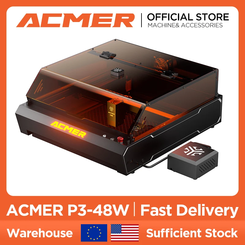 

ACMER P3 Laser Engraver With 24W 48W Laser Head For All Material Engraving Cutting Machine CNC Router Machine Woodworking Tools