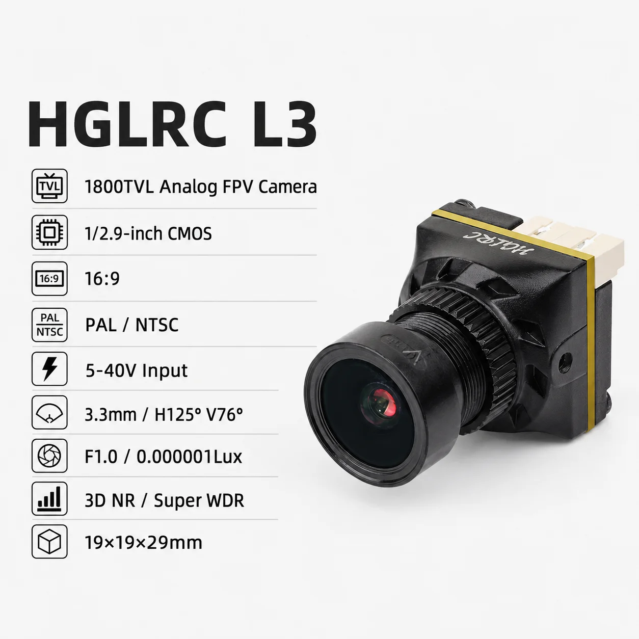 HGLRC L3 1800TVL Analog FPV Ca - Drone Rc Yl3 ulasan dan harga