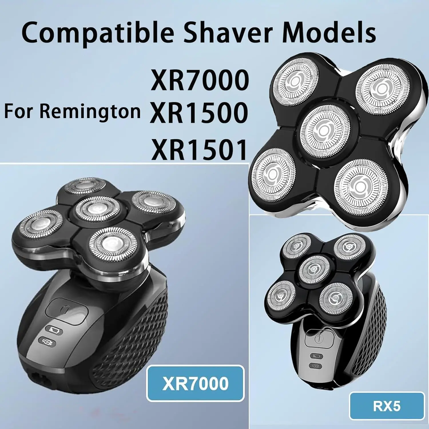 رؤوس بديلة متوافقة مع ماكينة الحلاقة الكهربائية Remington Balder Pro موديل XR7000 وXR1500 & XR1501 للرجال الأصلع