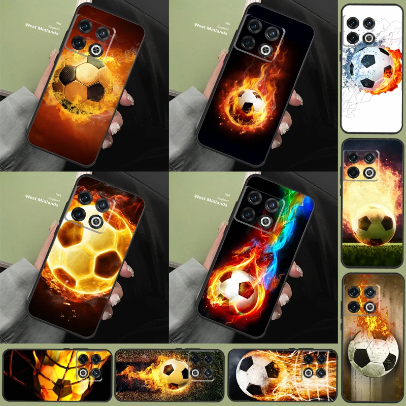 Fire Football Soccer Ball Case For OnePlus 11 8 9 10 Pro 8T 9R 9RT 10T Cover For OnePlus Nord 3 2T CE 2 Lite N10 N20