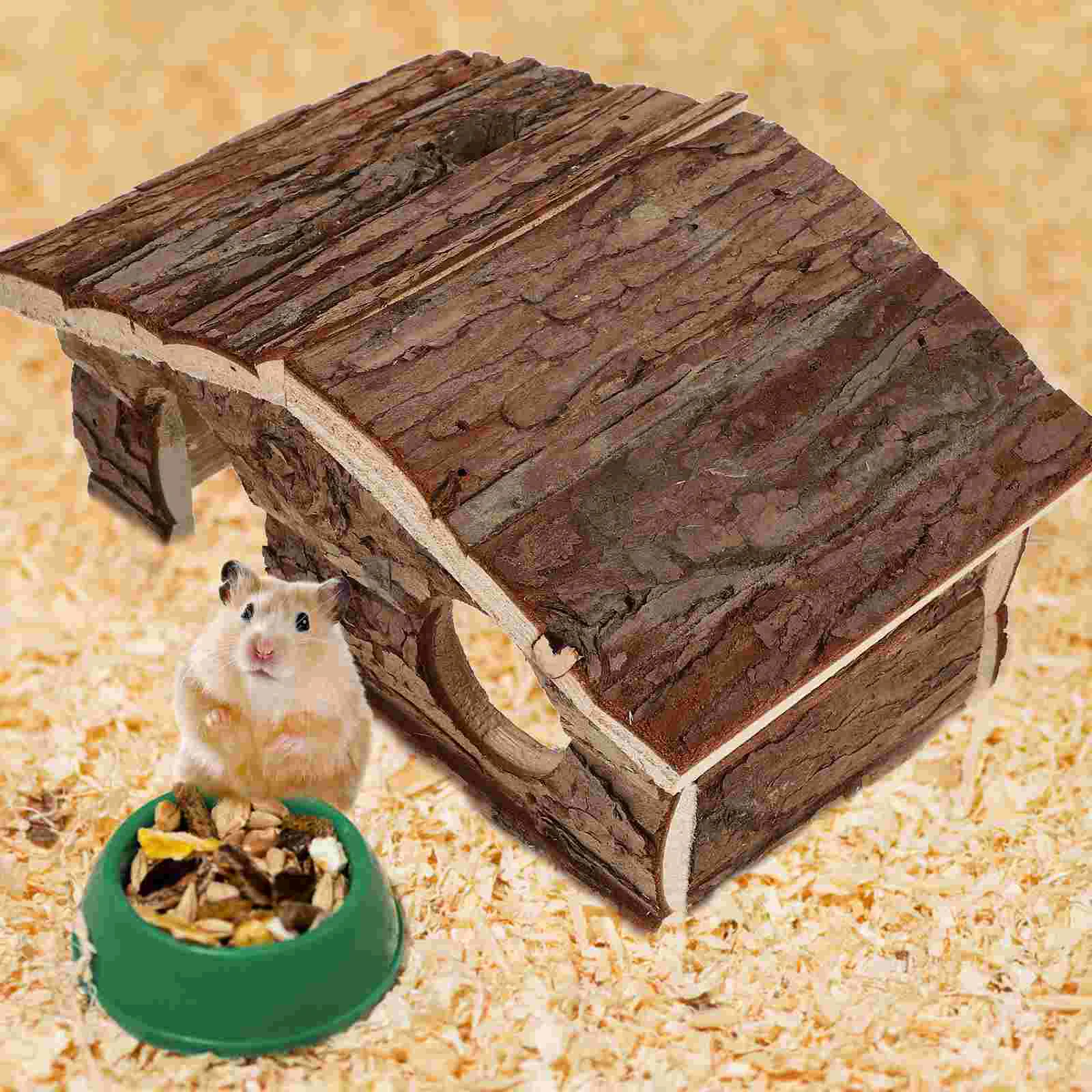 Hamster Shelter Cage Wood Cabin Accessories Guinea Pig Hideout Wooden Rat Houses