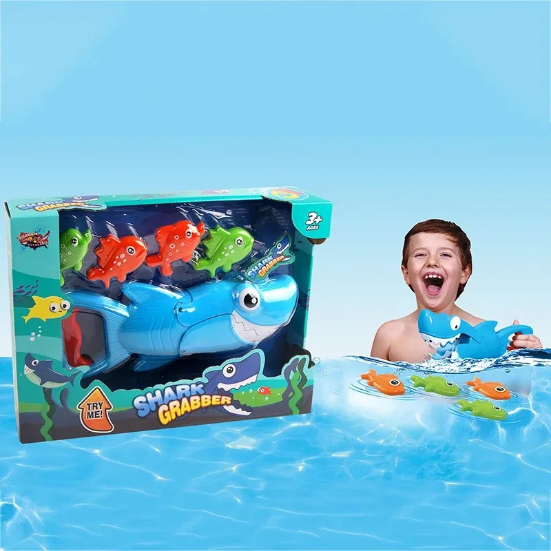 Shark Grabber Fish Baby Bathtub Bath Toys Toddler Interactive Swiming Pool Fishing Tool Outdoor Beach Water Toy Gifts for Boy