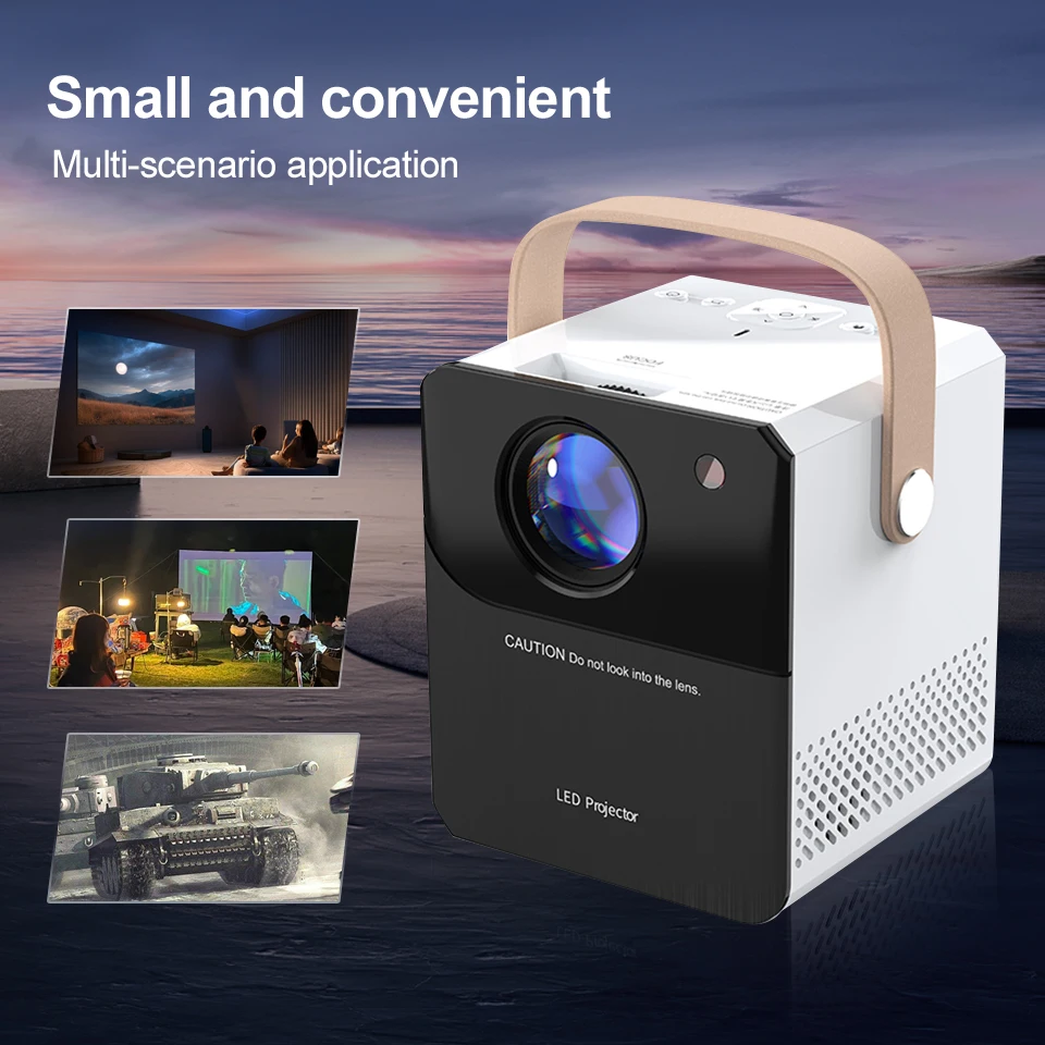 

Smart Wi-Fi Projector 100 ANSI Lumen Portable Projector 360° Speaker Movie Projector 100 Inch Picture